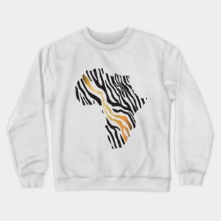 Africa Map Afrocentric Zebra Animal Print Crewneck Sweatshirt